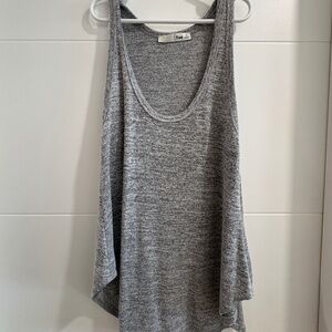 Wilfred Free Aritzia Grey Marled Knit Tank Top XS Oversized Racerback